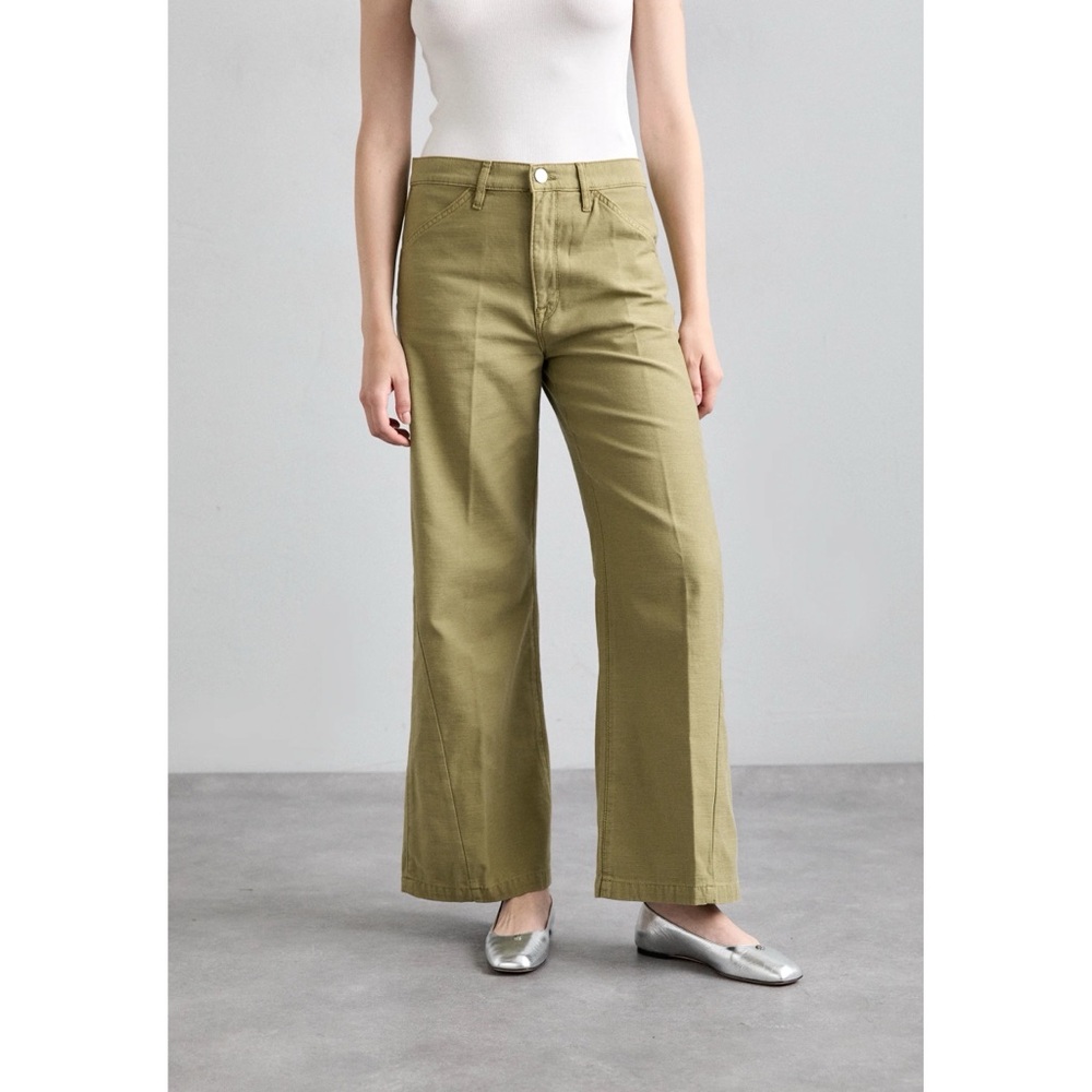 Frame Le Baggy Palazzo Low Rise Wide Leg Jeans in Washed Summer Sage